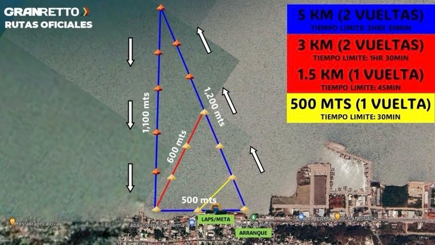 LA RUTA DEL PIRATA AGUAS ABIERTAS GRAN RETTO CAMPECHE 2025 Ruta