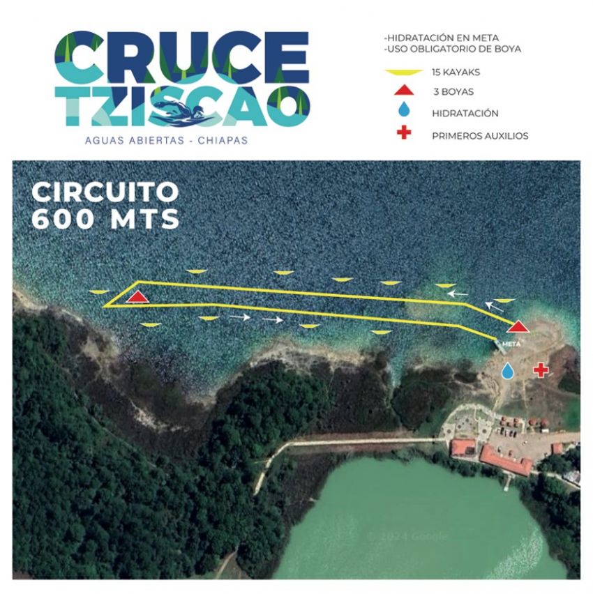 10ª EDICIÓN CRUCE TZISCAO AGUAS ABIERTAS CHIAPAS  Ruta