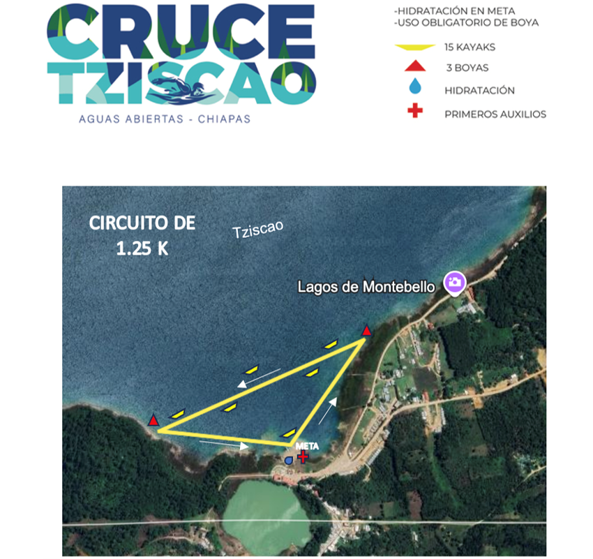 10ª EDICIÓN CRUCE TZISCAO AGUAS ABIERTAS CHIAPAS  Ruta
