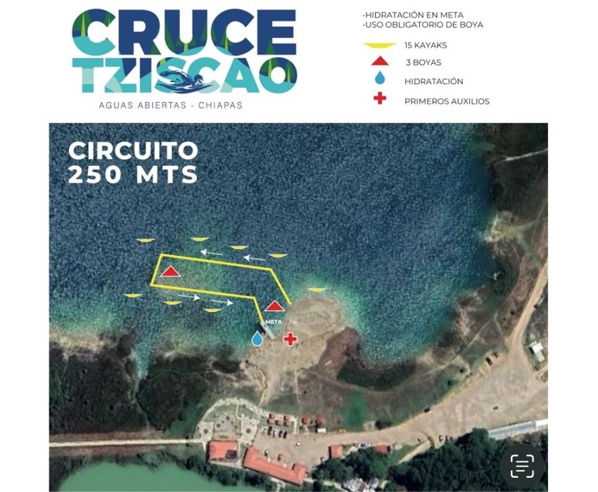10ª EDICIÓN CRUCE TZISCAO AGUAS ABIERTAS CHIAPAS  Ruta